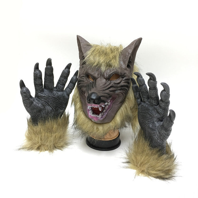 Werewolf Halloween Mask & Claws — Full Horror Costume Set