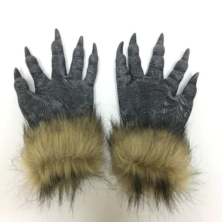 Werewolf Halloween Mask & Claws — Full Horror Costume Set